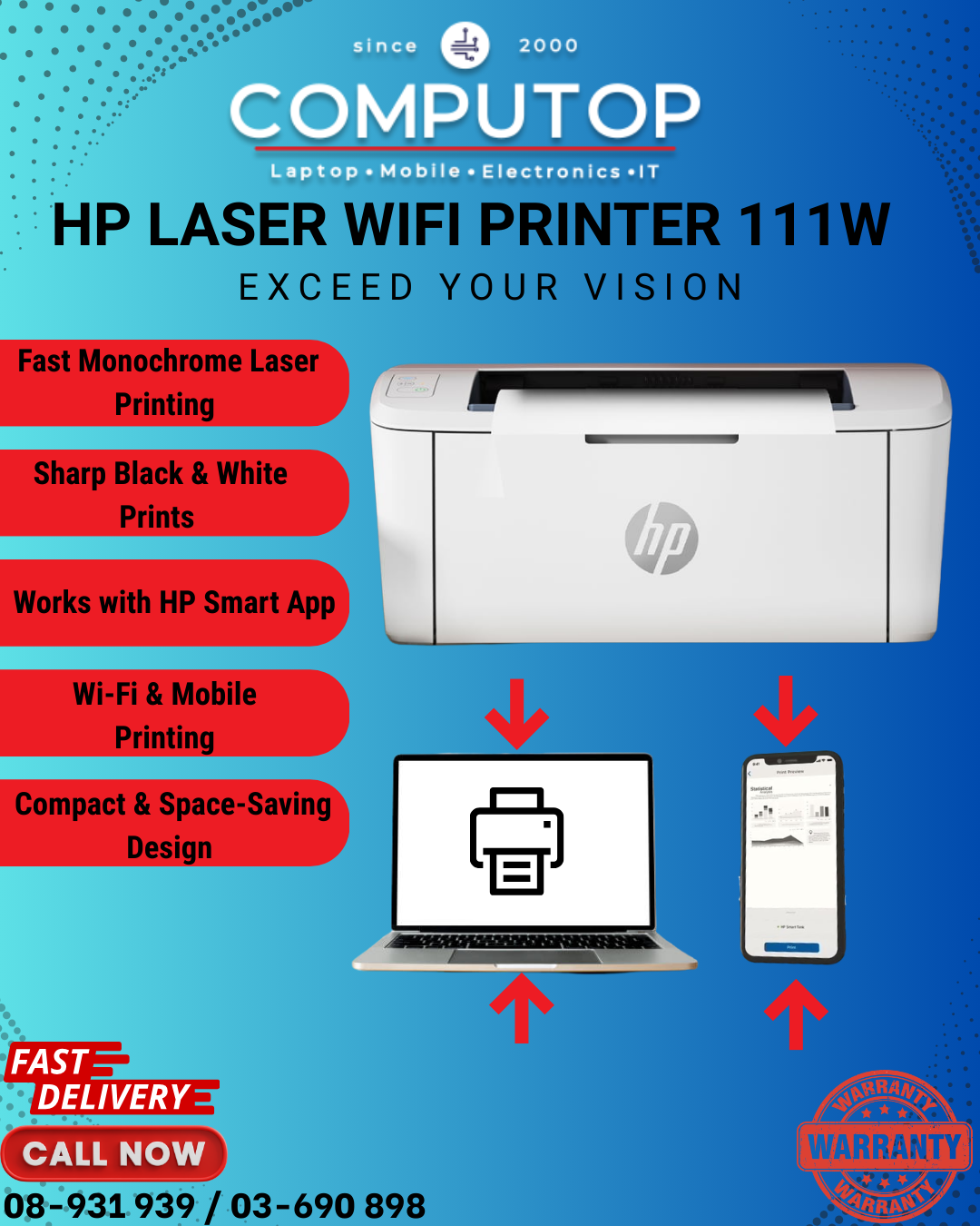 HP Laser WIFI Printer 111W